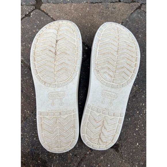 Crocs dual comfort unisex black white summer sandals flip flops mens 5, ladies 7 - Picture 5 of 5